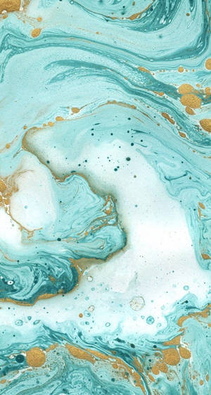 Aquamarine Gold Marble Wallpaper