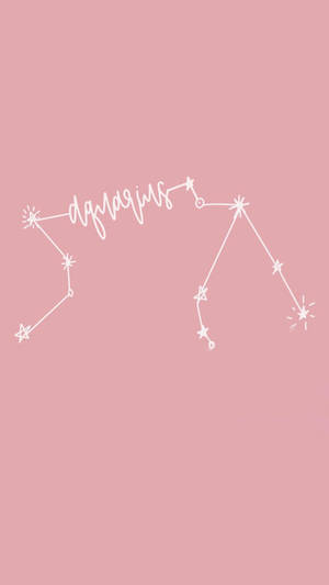 Aquarius Zodiac Pastel Pink Wallpaper