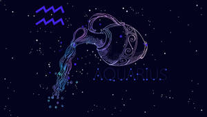 Aquarius Zodiac Starry Space Wallpaper