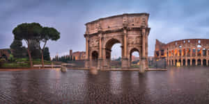 Arch Of Constantine Colosseum After Rain Wallpaper