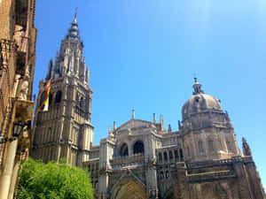 Architecture Of Toledo Cathedral Blue Sky Wallpaper