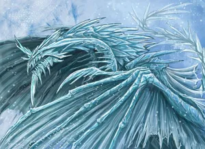 Arctic Ice Dragon Artwork Wallpaper