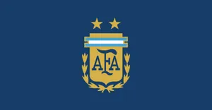 Argentina National Football Team Emblem On Blue Wallpaper