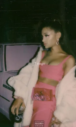 Ariana Grande 7 Rings In Pink Wallpaper