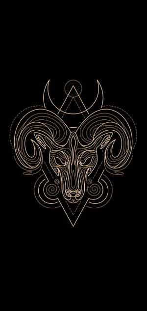 Aries White Ram Skull Digital Art Wallpaper