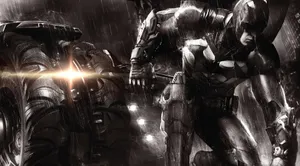 Arkham Knight 4k Grayscale Digital Illustration Wallpaper