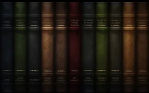Arranged Old Book Cover Dark Wallpaper