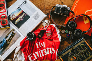 Arsenal Fc Jersey Flat Lay Wallpaper