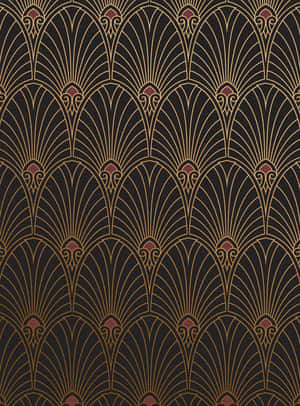 Art Deco Wallpaper With Gold And Black Designs Wallpaper