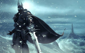 Arthas Menethil As The Death Knight, Poised For Battle Wallpaper