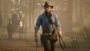 Arthur_ Morgan_ Walking_ With_ Guns Wallpaper