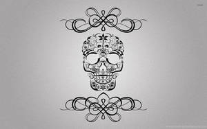 Artistic And Minimalist Sugar Skull Wallpaper