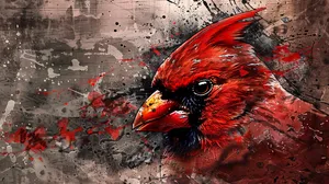 Artistic Cardinal Abstract Background Wallpaper