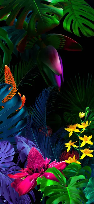 Artistic Digital Flower Display On An Lg Phone Wallpaper