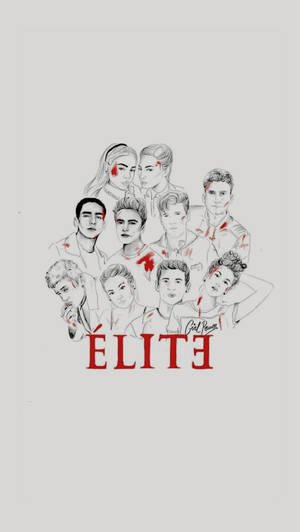 Artistic Drawing Of Netflix's Elite Series Characters Wallpaper
