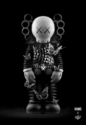 Artwork By Kaws In Black And White Wallpaper
