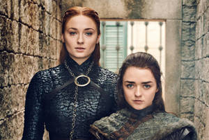 Arya & Sansa Stark Winterfell Sisters Wallpaper