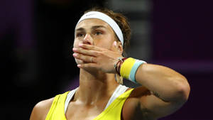 Aryna Sabalenka Blowing A Kiss Wallpaper