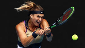 Aryna Sabalenka During Intense Game Wallpaper