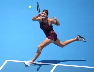 Aryna Sabalenka Giving Her All In A Tennis Match. Wallpaper