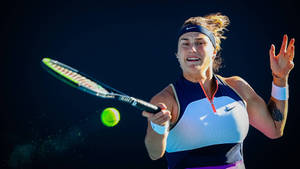 Aryna Sabalenka Receiving The Ball Wallpaper