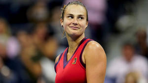 Aryna Sabalenka Smiling At The Audience Wallpaper