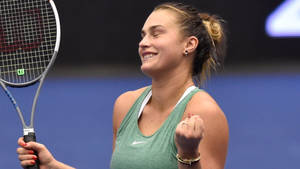 Aryna Sabalenka Smiling With Eyes Closed Wallpaper