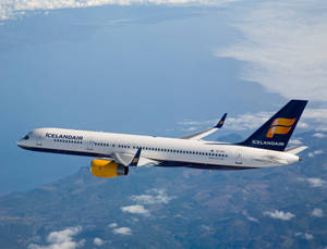 Ascending Icelandair Airplane Wallpaper