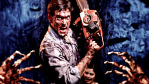 Ash Williams Wielding Chainsaw - Evil Dead Wallpaper