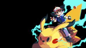 Ashand Pikachu Dynamic Pose Wallpaper