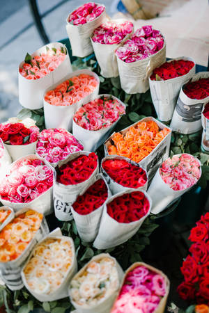 Assorted Flowers Red Roses Wallpaper