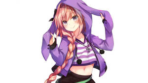 Astolfo Wearing Purple Hoodie Jacket Wallpaper