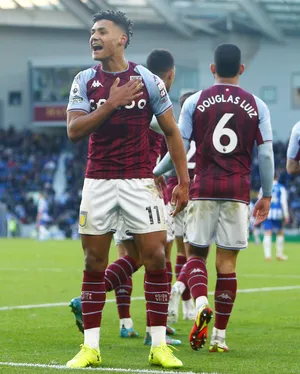 Aston Villa's Star, Ollie Watkins, In An Intense Moment During A Game. Wallpaper