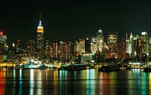 Astounding Night Lights Of New York City Laptop Wallpaper