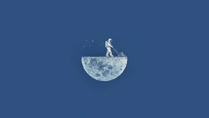 Astronaut In Moon Creative Wallpaper