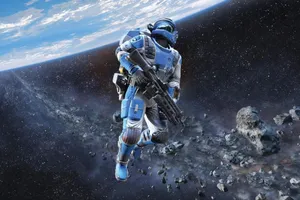 Astronautin Asteroid Field Wallpaper