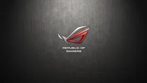 Asus Rog On Grey Metal Wallpaper