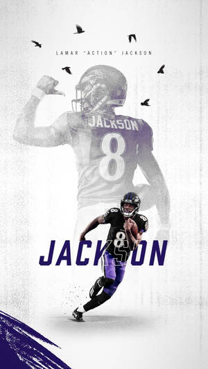 Athlete Lamar Jackson Fan Poster Wallpaper