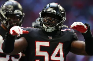 Atlanta Falcons Linebacker54 Action Shot Wallpaper