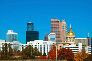 Atlanta Skyline With Dome Building Wallpaper