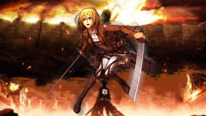 Attack On Titan 4k Fiery Historia Wallpaper