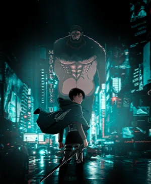 Attack On Titan Characters Levi City Wallpaper