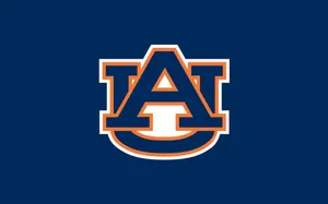Auburn Football Logo With Blue Backdrop Wallpaper