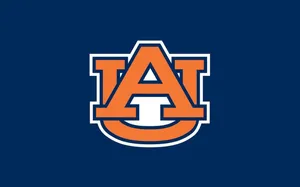Auburn Football Logo With Orange And White Colors Wallpaper