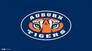 Auburn Football Tigers Logo With Blue Background Wallpaper