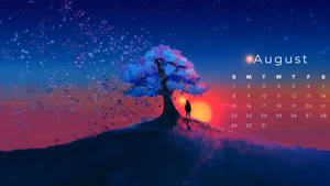 August 2021 - Aesthetic Tree Calendar Wallpaper