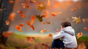 Autumn Macbook Little Boy Wallpaper