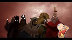 Avatar Aang And The 4 Supernatural Avatars Wallpaper