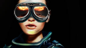 Aviator Portrait Wearing Glasses Wallpaper