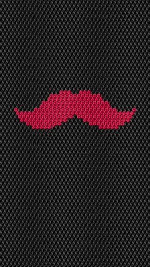 Awesome Phone Red Mustache Wallpaper